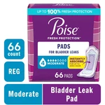 Poise Incontinence Pads For Women, 4 Drop Moderate Absorbency, Regular Length, 6. Fixed Price $23.48.