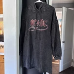 Ac/dc Vintage Canvas Size M, Sweatshirt Dress With Hood And Pockets. Fixed Price $15.99.