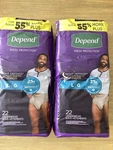Depend Night Defense Adult Diapers Incontinence Underwear Large 22 Count Each. Fixed Price $48.95.