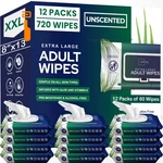 Opteel Adult Wipes For Elderly - 8"X13" Extra Large & Count (pack Of 720). Fixed Price $55.99.