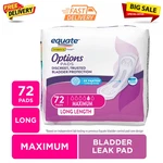 Options Women's Incontinence Pads Extra Coverage, Maximum, Long Length, 72 Count. Fixed Price $18.96.
