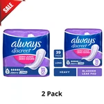 (2PK) Always Discreet Adult Incontinence Pads For Women, Heavy Absorbency, 39 Ct. Fixed Price $32.99.