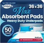 Mildplus Heavy Duty Underpad 36''X36'' 50 Count 125 Grams Extra Large Chucks. Fixed Price $49.98.