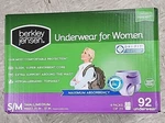 Berkley Jensen Incontinence Underwear For Women With Max Absorbency, S/m, 92CT. Fixed Price $68.00.