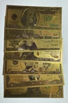 Us Dollar 24K Gold Plated Foil Packet Commemorative 7 Banknotes. Fixed Price $20.00.