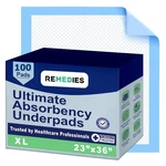Remedies Bed Pads Disposable Adults, Seniors, Kids & Puppy, 23"X36", 100 Count. Fixed Price $25.49.