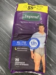 Depend Night Defense Men Incontinence Underwear Xl, Disposable 20 Count. Fixed Price $11.00.