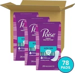 Poise Ultra Thin Pads, Ultimate, Long, 26CT, Lot Of 3, 78 Total. Fixed Price $44.99.