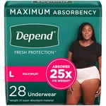 Depend Fresh Protection Adult Incontinence Underwear For Women 28 Count Large. Fixed Price $28.69.