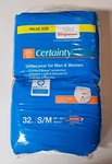 Walgreens Certainty Unisex S/m 28" - 40" 32 Ct Disposable Incontinence Underwear. Fixed Price $8.00.