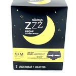 Always Zzz Period Underwear S/m Box Of 3 New Factory Sealed. Fixed Price $11.27.
