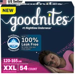 Goodnites Girls Nighttime Underwear Size Xxl 120-165 Lbs 54 Count Bedwetting Pan. Fixed Price $88.88.