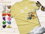 Giant Minion Print T-shirt 100% Cotton Fun Graphic Tee, Movie-inspired Apparel. Fixed Price $19.90.