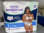 Always Discreet Postpartum Underwear Maxi Pad - Size 14CT. Fixed Price $19.94.