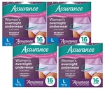 Assurance Incontinence & Postpartum Overnight Women Underwear Max Size Lg 64 Ct. Fixed Price $69.98.