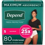 Depend Fresh Protection Women Incontinence Underwear Small 80 Count Blush. Fixed Price $73.29.