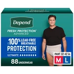 Depend Protection Plus Ultimate Underwear For Men Small/med, Lg, Xlg. Fixed Price $68.99.