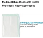 Medline Deluxe Disposable Quilted Underpads, Heavy Absorbency 50 Count 23"X36". Fixed Price $7.99.