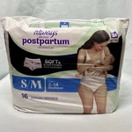 Always Discreet Postpartum Underwear Disposable Maxi Pad - Small/medium 16CT. Fixed Price $8.00.