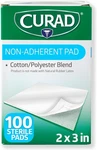 Curad Sterile Nonadherent Pad, Soft, Perforated, Absorbent, Cotton/polyester, 2". Fixed Price $22.99.
