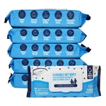Flushable Wet 6 Packs, 300 Wipes, Fresh Scent, 7" X Large Size. Fixed Price $21.99.