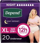 Depend 20 Pack Night Defense Women's Extra Large Adult Incontinence Underwear. Fixed Price $20.80.