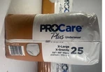 Procare Plus Underwear X-large Xl Size 25 58" To 68"- New In Package. Fixed Price $18.00.