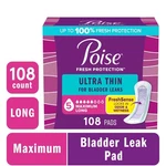 Poise Ultra Thin Incontinence Pads, 5 Drop Maximum Absorbency, Long Length. Fixed Price $79.52.
