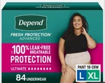 Depend Fresh Protection Advanced Size L/xl Underwear For Women - 84 Count. Fixed Price $100.00.