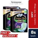 2X Sofy Comfort Nite Anti Bacterial Soft Longest Women Pads With Wing Free Shipp. Fixed Price $42.03.