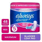 Always Discreet Pads, Maximum Absorbency, REGULAR48 Count. Fixed Price $14.97.