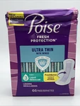 1 Pk Damaged Box Poise Ultra Thin Incontinence Pads W/wings, Light, 66CT Ea. Fixed Price $18.77.