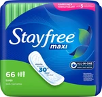 Stayfree Maxi Pads For Women, Super - 66 Count. Fixed Price $12.99.