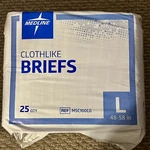Medline MSC100LG Clothlike Briefs Underwear 25 Package Disposable Adult Large. Fixed Price $20.00.