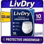 Livdry Overnight Protective Underwear Pack Of 10 3XL Xxxl. Fixed Price $24.99.