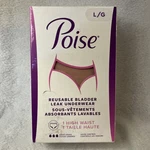 Poise Reusable Bladder Leak Underwear, 1 Pair High Waist, Size Large. Fixed Price $6.95.