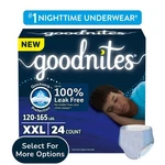 Goodnites Boys' Nighttime Underwear, Size Xxl 120-165 Lbs, 24 Select For More. Fixed Price $35.96.