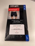 Kirkland Signature Men Boxer Briefs Underwear 4 Pack Black Color Size Open. Fixed Price $25.00.