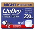 Livdry 2XL Overnight Adult Incontinence Diapers For Women And (12 Pack). Fixed Price $49.00.