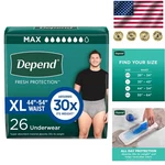 Extra-large Depend Fresh Protection Disposable Underwear Ultimate Comfort. Fixed Price $40.84.