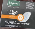 Depends Guards For Men 58 Light Day Shields Fresh Protection 30 X Its Weight. Fixed Price $13.00.