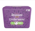 Reassure Premium Women Underwear Size Large 30-58 Inches Maximum Absorbency. Fixed Price $27.00.