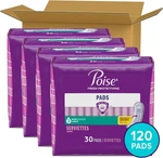 Poise Incontinence & Postpartum Pads, 3 Drop Light (120 Pads). Fixed Price $24.99.