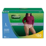 Depend Fit-flex Maximum Women' Underwear, Large (84 Counts). Fixed Price $54.99.