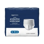 Amazon Basics Unisex Protective Underwear, Overnight Extra Large, White. Fixed Price $25.99.