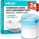 Vive Commode Liners With Absorbent Pads - Portable Toilet Bedside Chair Replacem. Fixed Price $25.73.