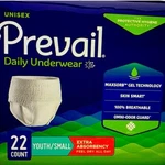 Prevail Incontinence Underwear For Youth Small Max Absorbency 22 Pack. Fixed Price $19.99.