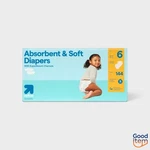 Disposable Diapers - Size 6 144CT Up&up : 35+ Lbs, Absorption Channels. Fixed Price $37.25.