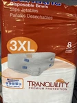 Pack Of 8 3XL Tranquility Bariatric Disposable Briefs Maximum Protection. Fixed Price $8.61.