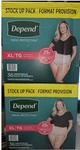 2X Depend Woman's Fresh Protection Underwear Size Xl 36 Pairs/each Total 72. Fixed Price $45.00.